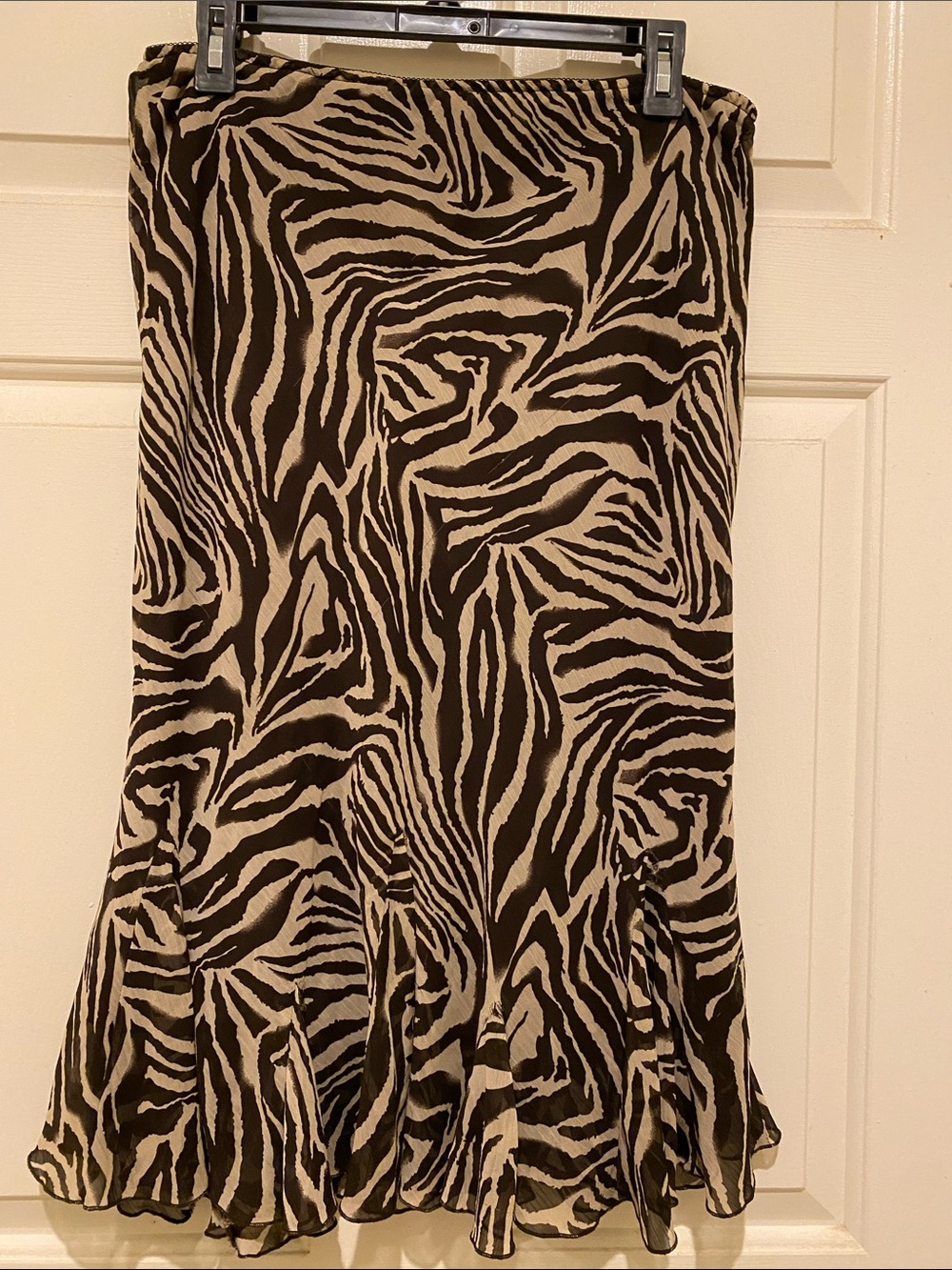 East 5th Zebra-Print Midi Skirt - Black & Cream